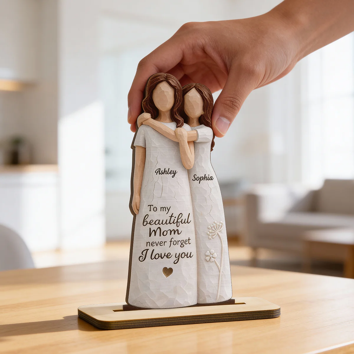 To My Beautiful Mom Never Forget I Love You - Personalized 2-Layered Wooden Plaque - Mother's Day Gift for Mom - Image 4
