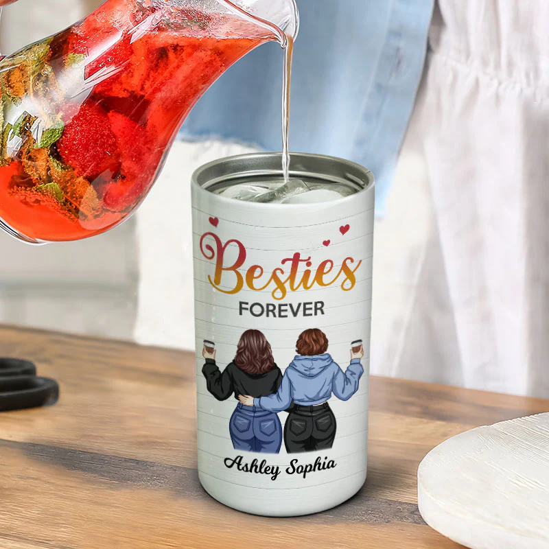 To My Bestie Back View Personalized 4 In 1 Can Cooler - Image 4