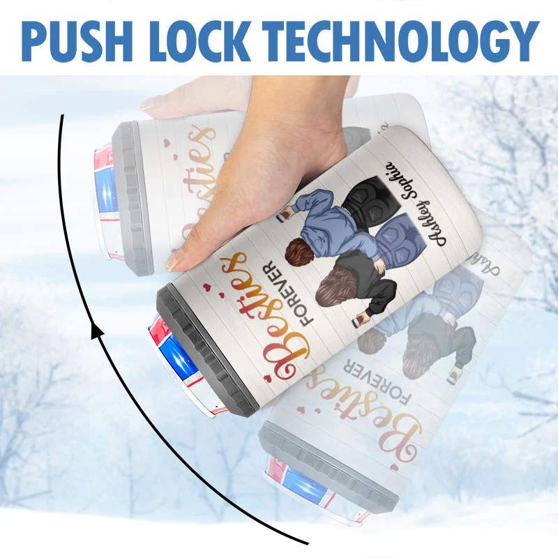 To My Bestie Back View Personalized 4 In 1 Can Cooler - Image 6