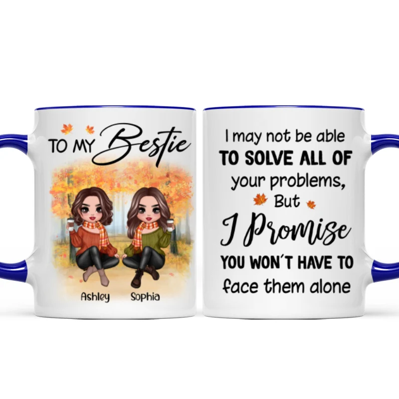 To My Bestie Fall Season Doll Besties Sitting Personalized Mug - Image 6