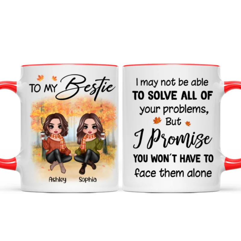 To My Bestie Fall Season Doll Besties Sitting Personalized Mug - Image 7