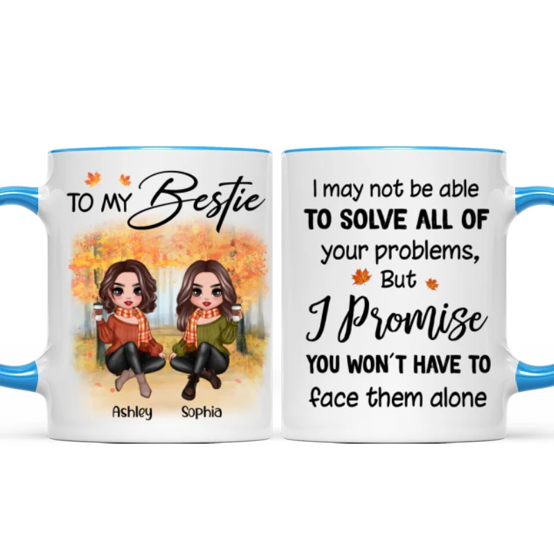 To My Bestie Fall Season Doll Besties Sitting Personalized Mug - Image 8