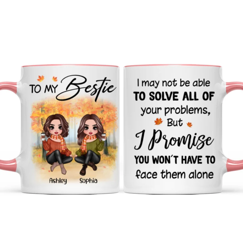To My Bestie Fall Season Doll Besties Sitting Personalized Mug - Image 9