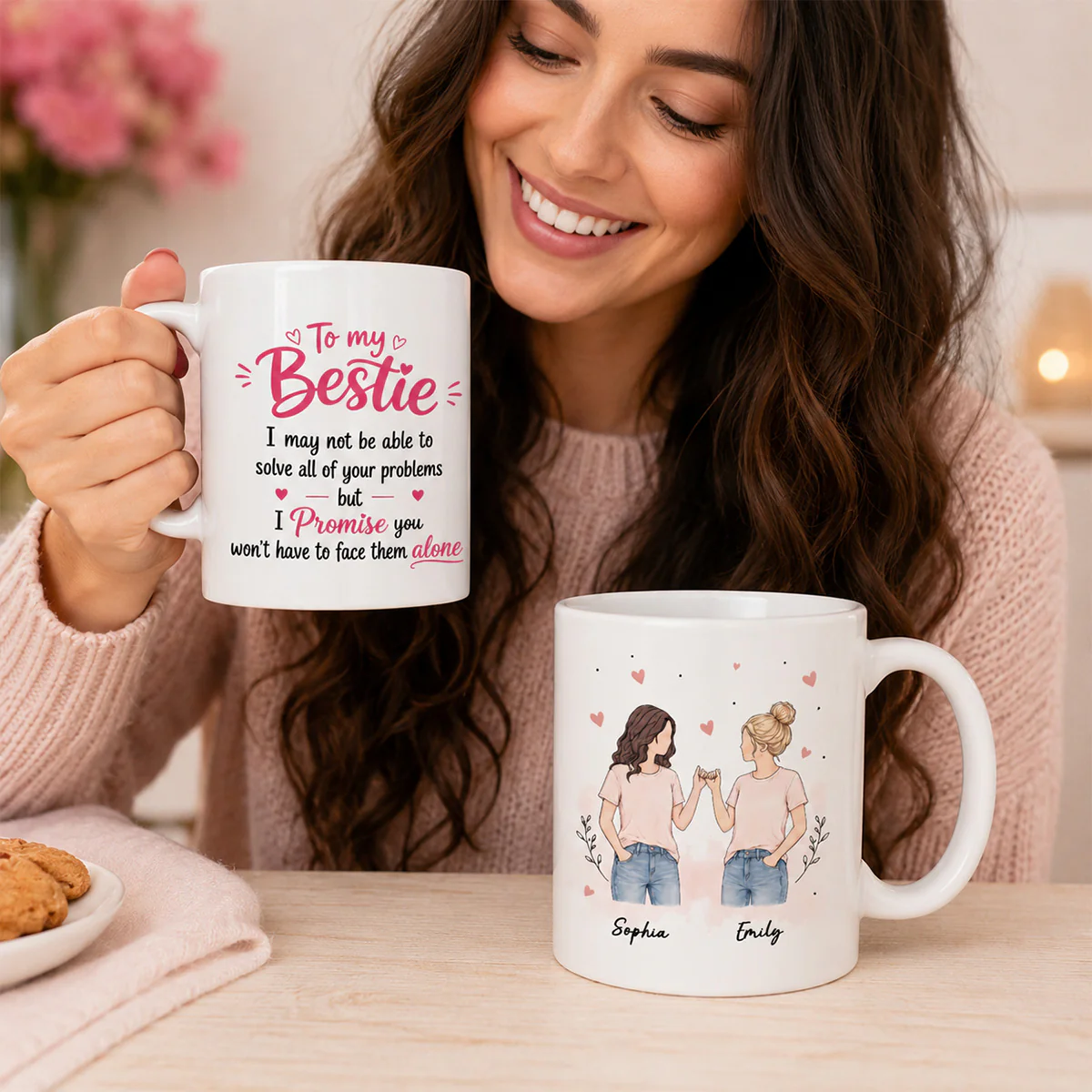 To My Bestie Pinky Promise Besties - Personalized Mug - Friendship Keepsake For Best Friends - Image 4