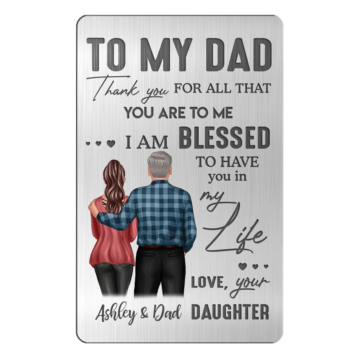 To My Dad From Daughter Son Personalized Metal Wallet Card - Image 2