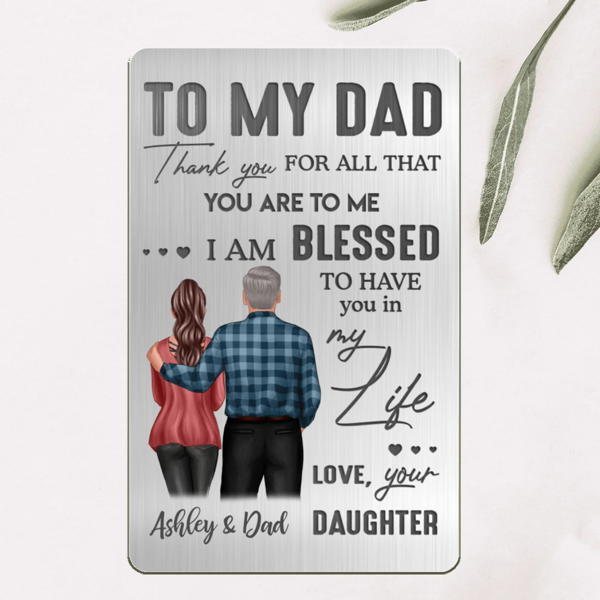 To My Dad From Daughter Son Personalized Metal Wallet Card - Image 5