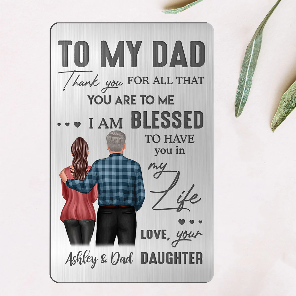 To My Dad From Daughter Son Personalized Metal Wallet Card - Image 6