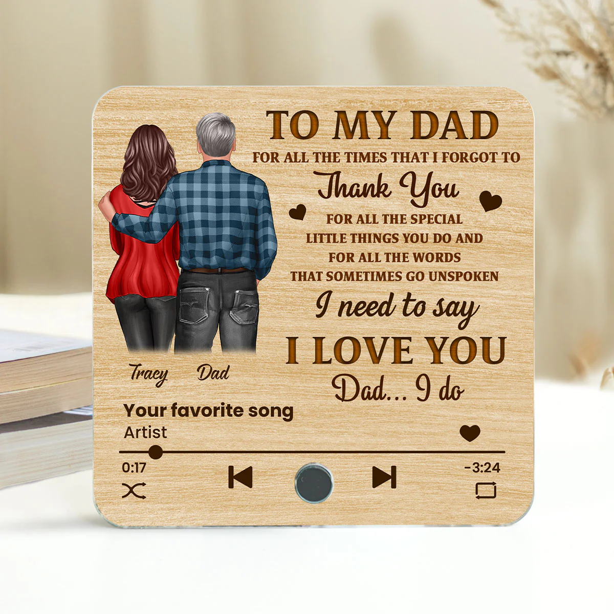 To My Dad Our Song Gift From Daughter Son Personalized Music Fridge Magnet, Birthday Gift, Father's Day or Just Because Gift