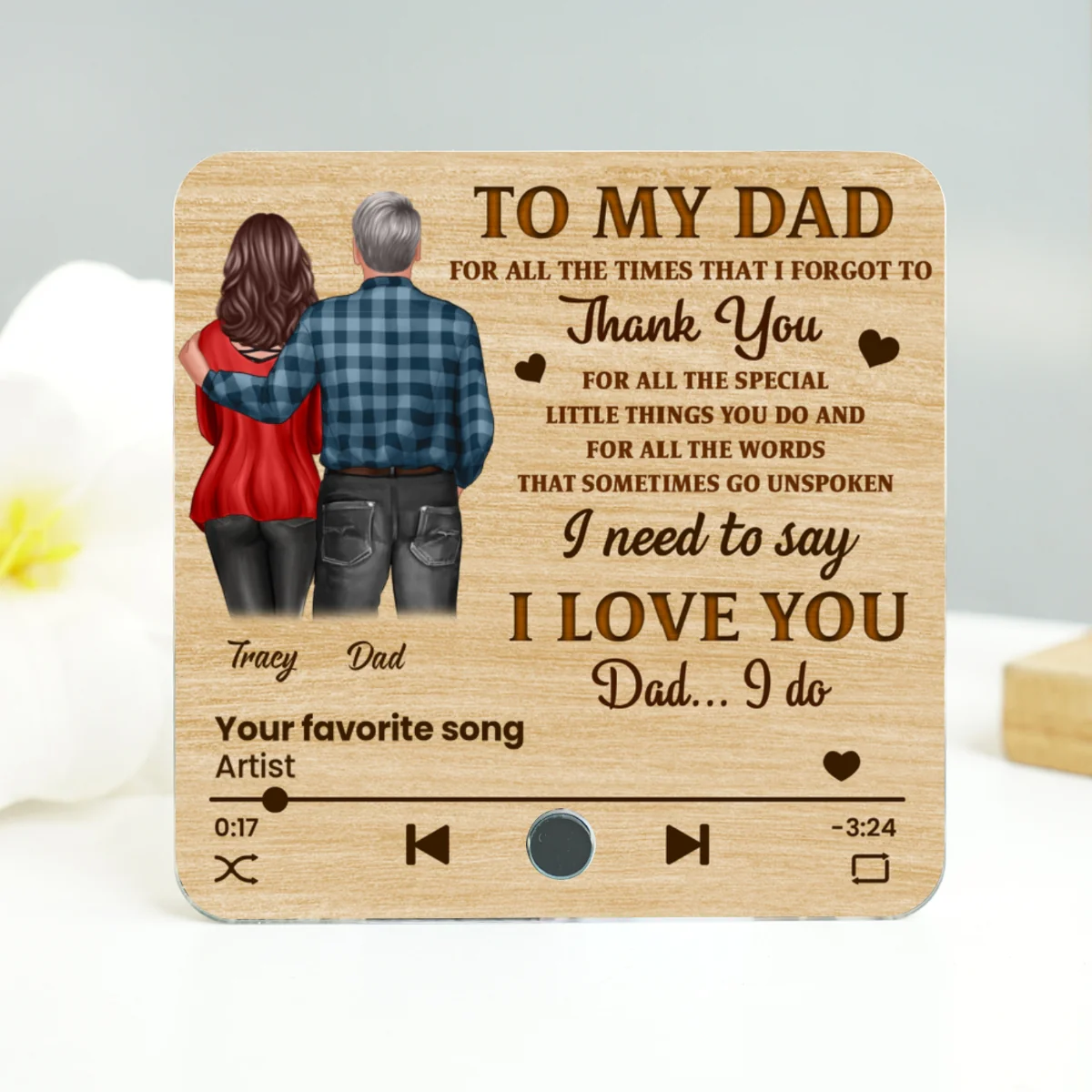 To My Dad Our Song Gift From Daughter Son Personalized Music Fridge Magnet, Birthday Gift, Father's Day or Just Because Gift - Image 10