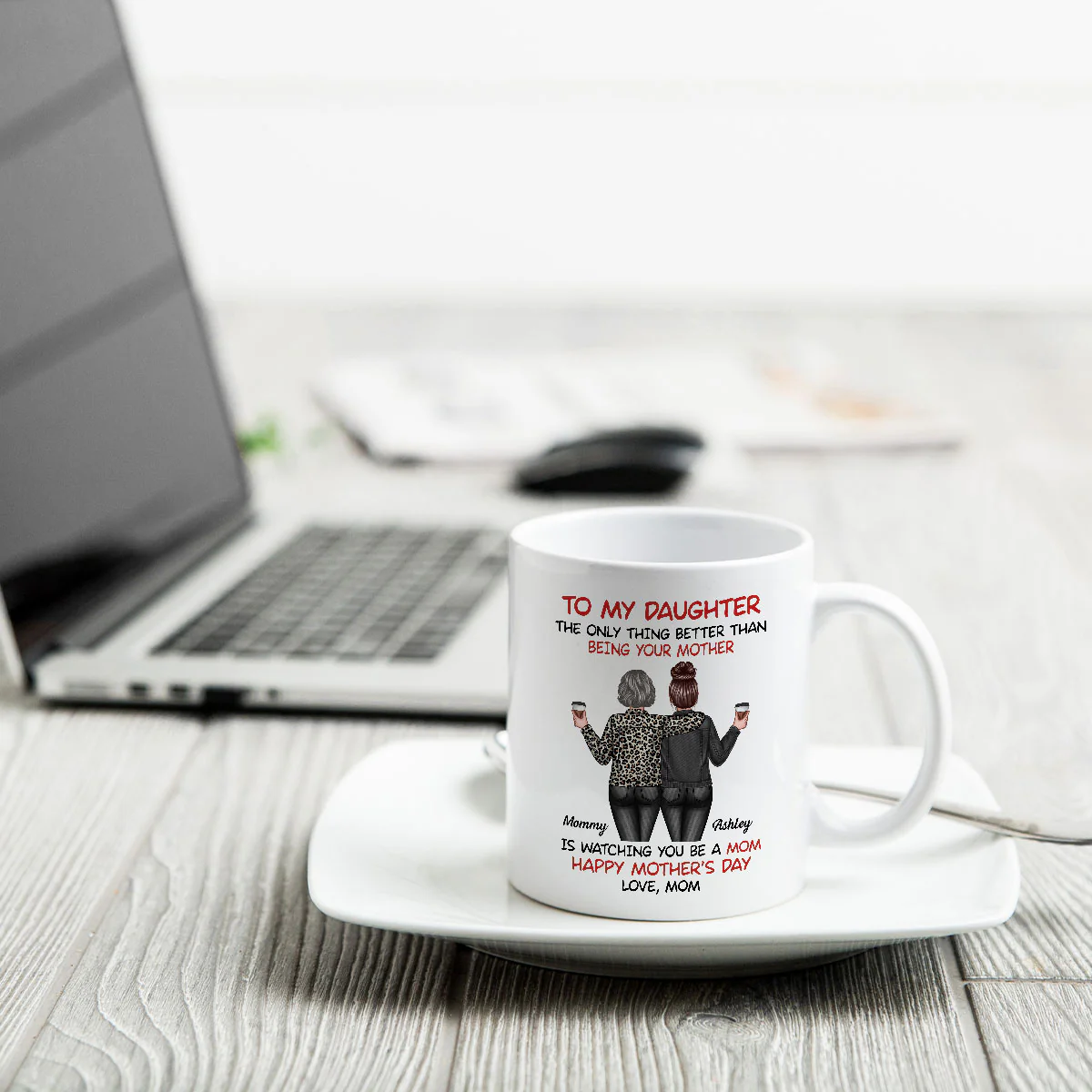 Watching My Daughter Being a Mom Personalized Mug, Heartfelt 2025 Gift For Daughter - Image 4