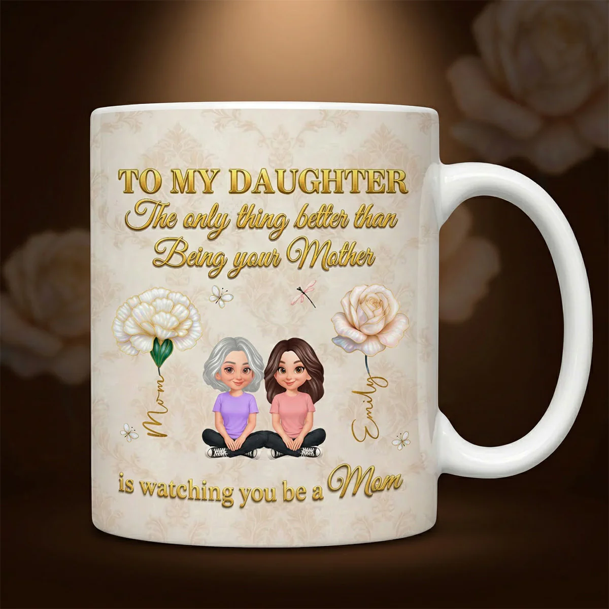 To My Daughter Custom Birth Month Flower - Personalized Mug - Heartfelt Mother's Day Gift For Daughter - Image 2