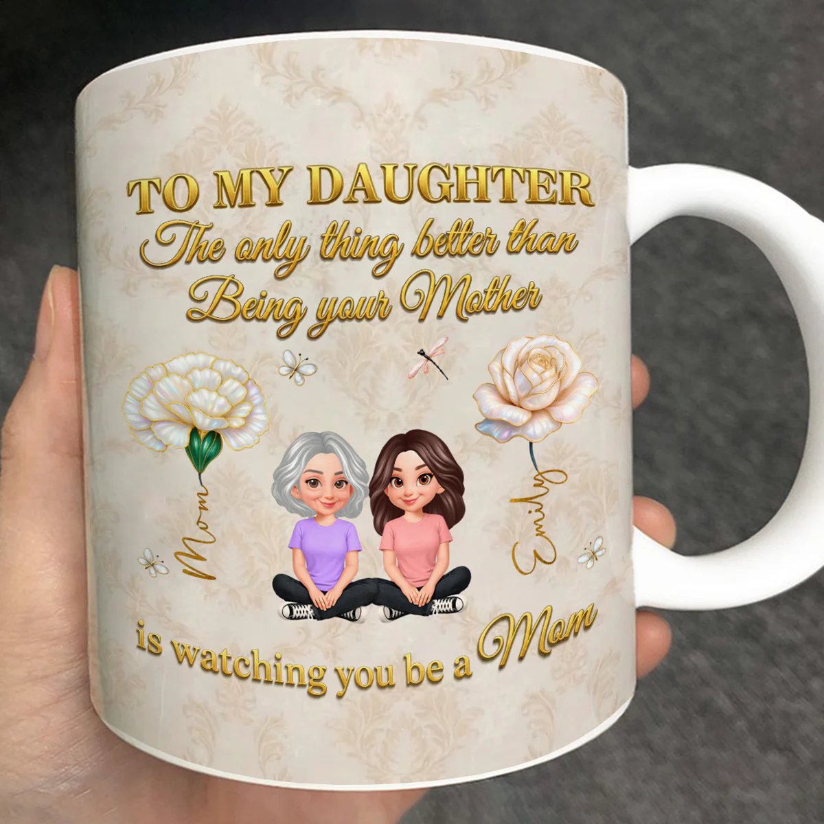 To My Daughter Custom Birth Month Flower - Personalized Mug - Heartfelt Mother's Day Gift For Daughter - Image 3
