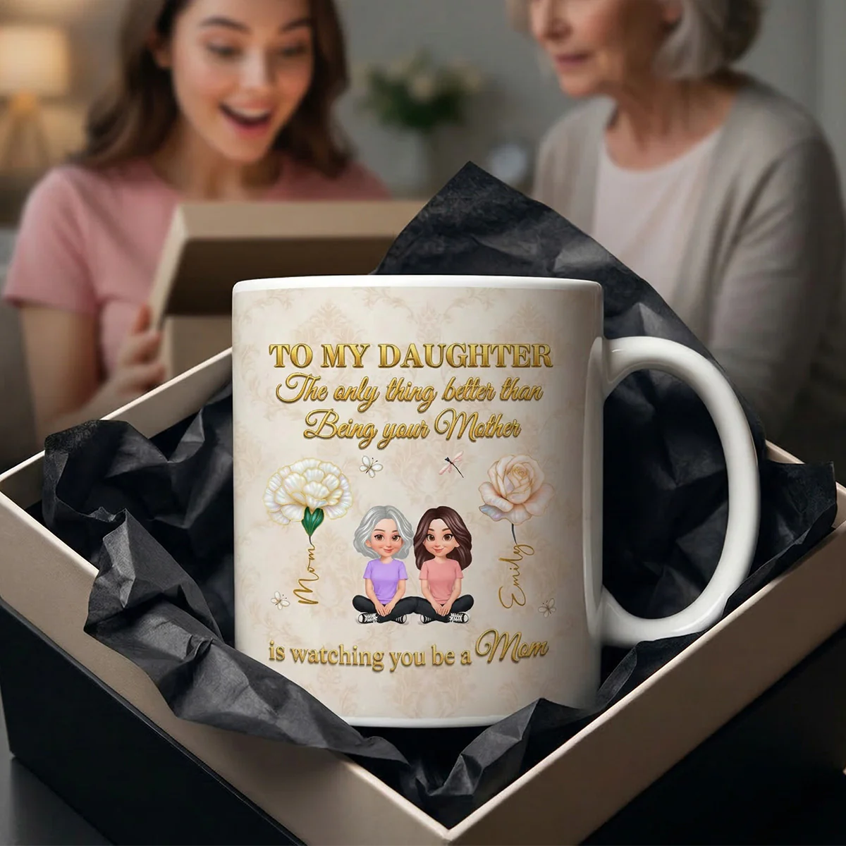 To My Daughter Custom Birth Month Flower - Personalized Mug - Heartfelt Mother's Day Gift For Daughter - Image 4