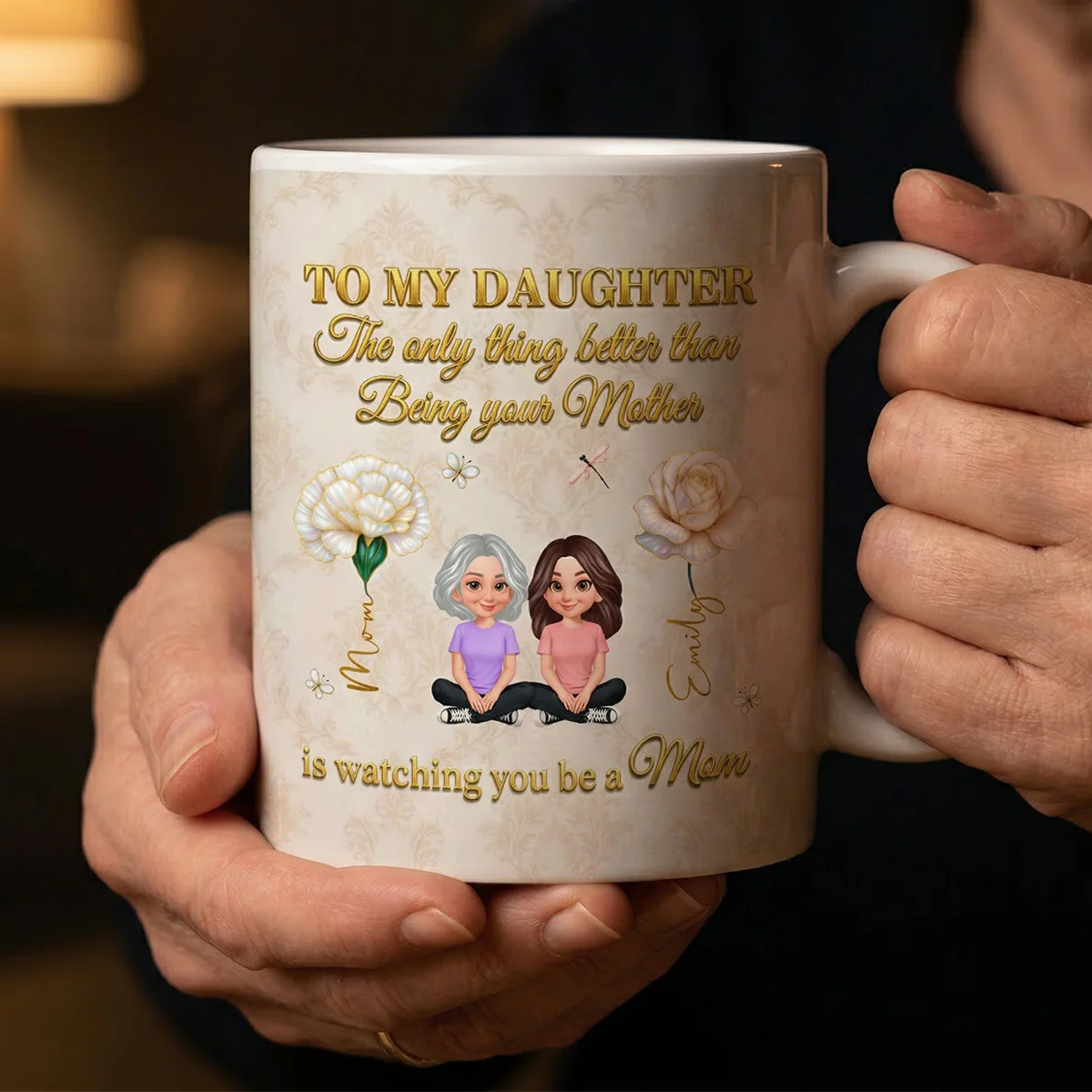 To My Daughter Custom Birth Month Flower - Personalized Mug - Heartfelt Mother's Day Gift For Daughter - Image 5