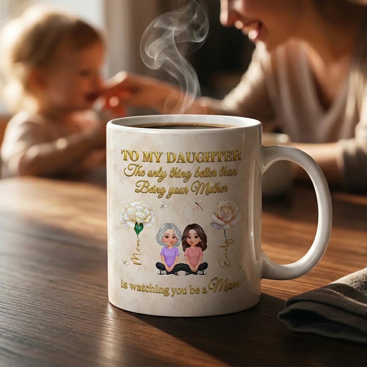 To My Daughter Custom Birth Month Flower - Personalized Mug - Heartfelt Mother's Day Gift For Daughter - Image 6