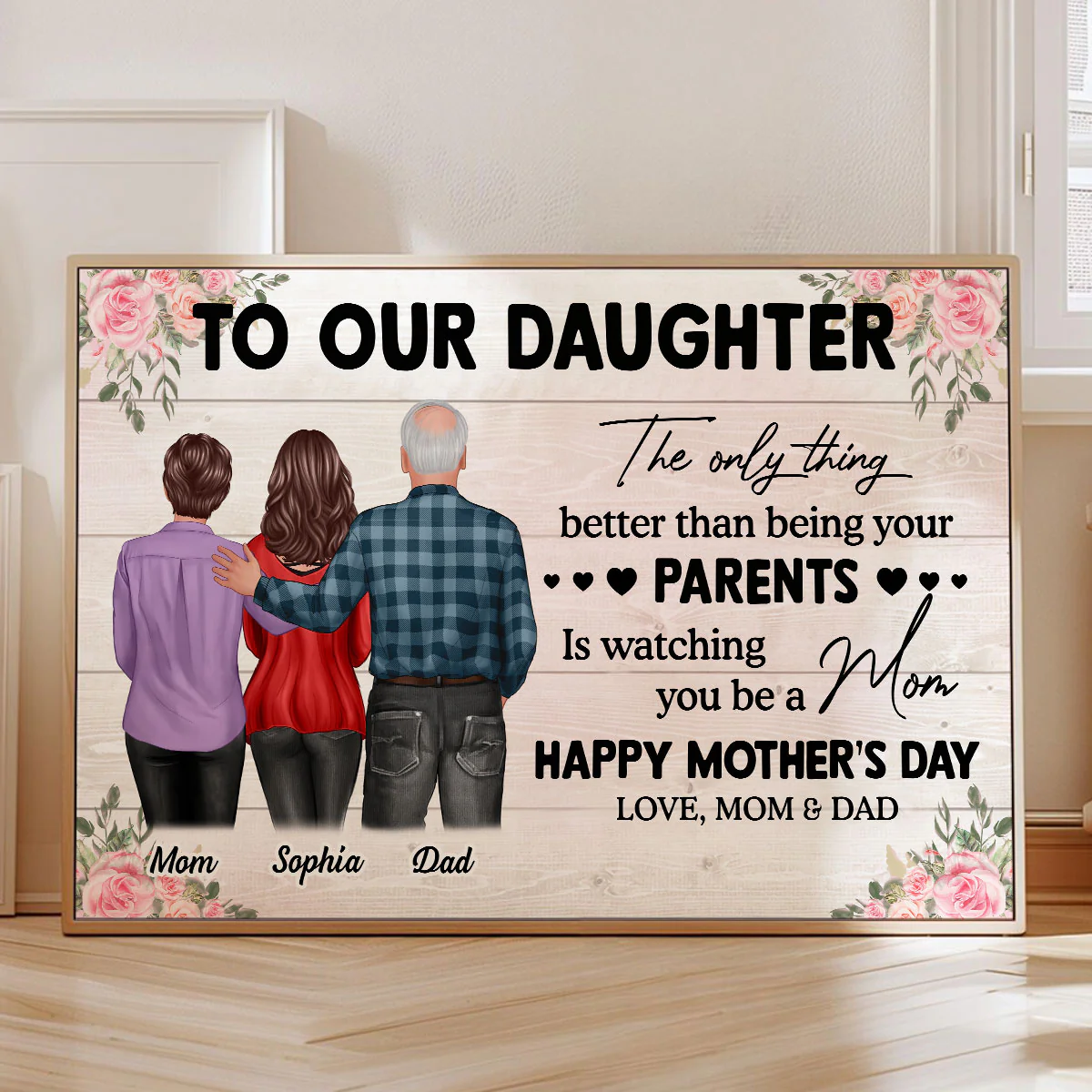 To Our Daughter From Dad And Mom Personalized Poster - Image 4