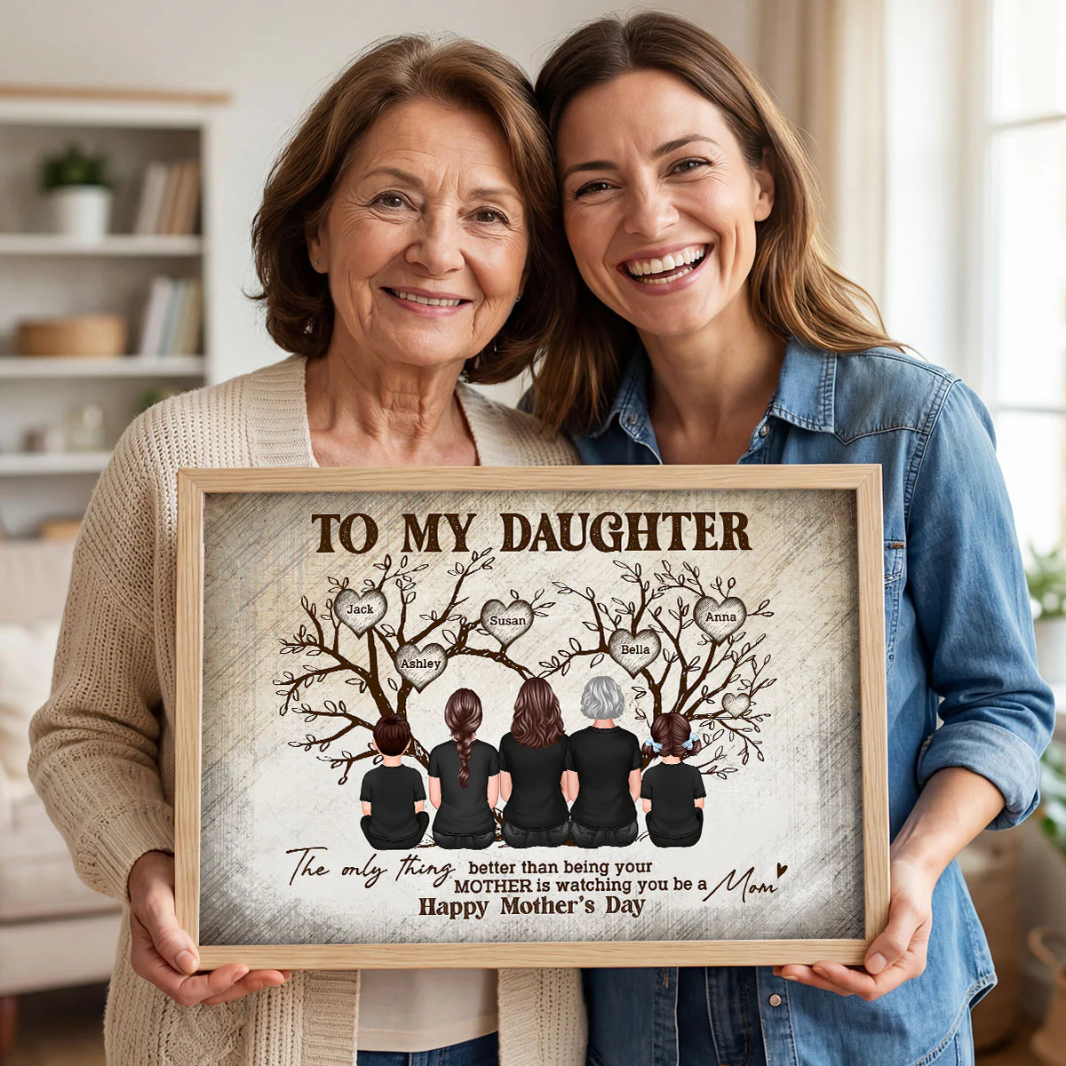 To My Daughter From Happy Mother's Day Tree Of Life - Personalized Poster - Mother's Day Gift For Daughter - Image 3