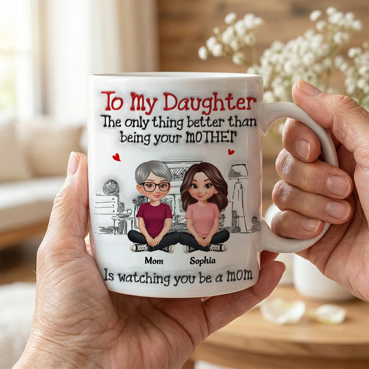 To My Daughter From Mom Dad 2D Flat - Personalized Mug - Heartfelt Mother's Day Gift For Daughter - Image 5