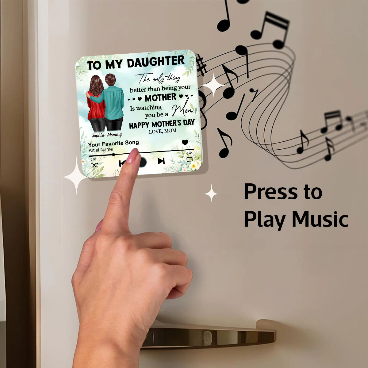 To My Daughter From Mom Personalized Music Fridge Magnet, Heartfelt 2025 Gift For Daughter - Image 6