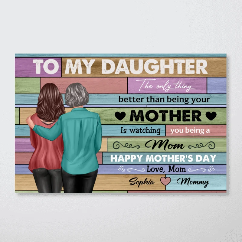 To My Daughter From Mom Happy Mother's Day Beautiful Color Palette Personalized Poster, Heartfelt Gift For Daughter - Image 8