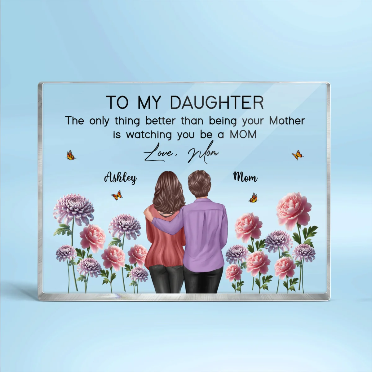 To My Daughter From Mom Happy Mother's Day Birth Flower - Personalized Acrylic Block Plaque - Heartfelt Gift For Daughter - Image 10