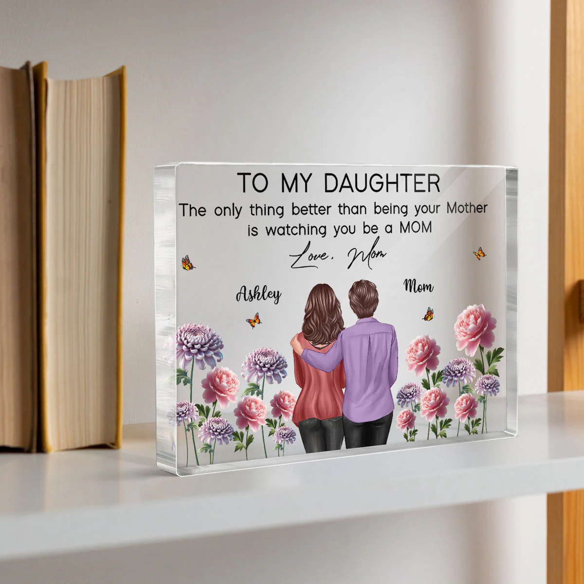 To My Daughter From Mom Happy Mother's Day Birth Flower - Personalized Acrylic Block Plaque - Heartfelt Gift For Daughter - Image 6