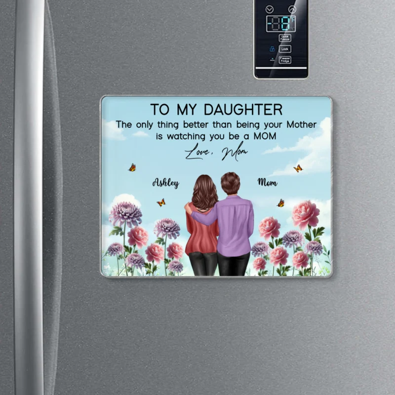 To My Daughter From Mom Happy Mother's Day Birth Flower Personalized Acrylic Fridge Magnet, Gift For Daughter - Image 10
