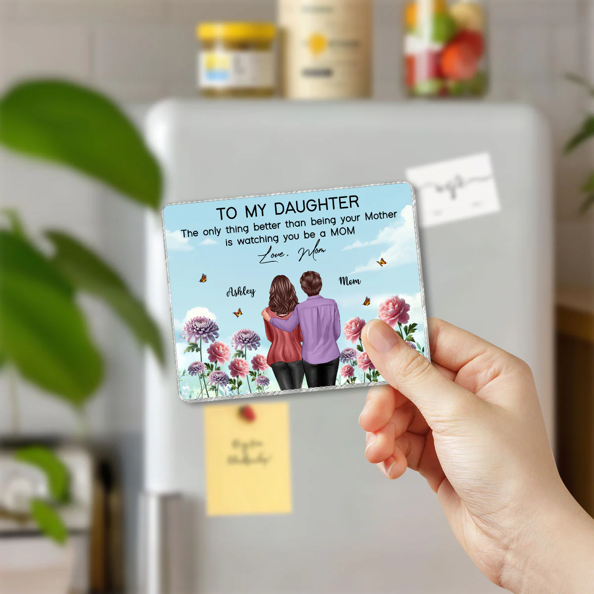 To My Daughter From Mom Happy Mother's Day Birth Flower Personalized Acrylic Fridge Magnet, Gift For Daughter - Image 3