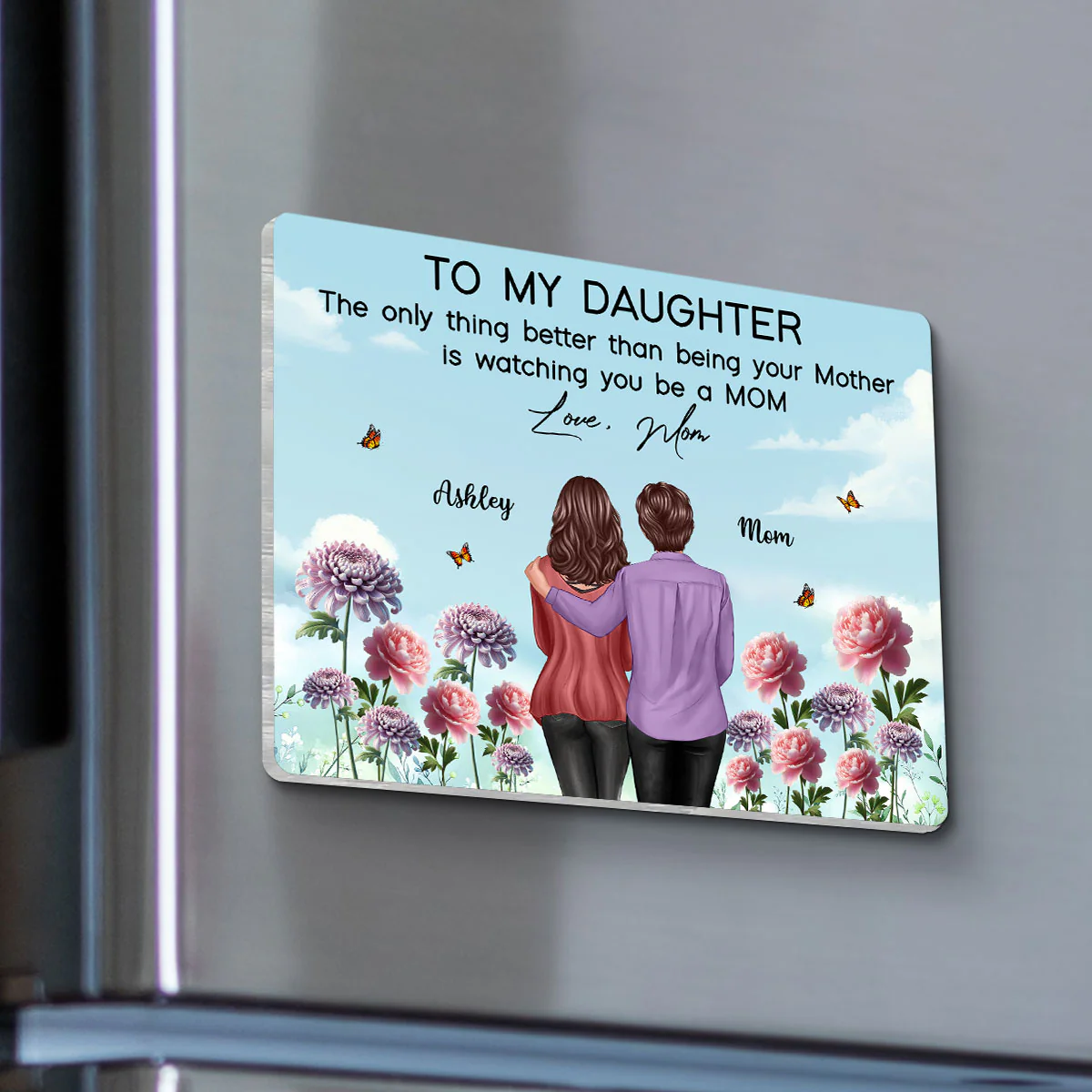 To My Daughter From Mom Happy Mother's Day Birth Flower Personalized Acrylic Fridge Magnet, Gift For Daughter - Image 4