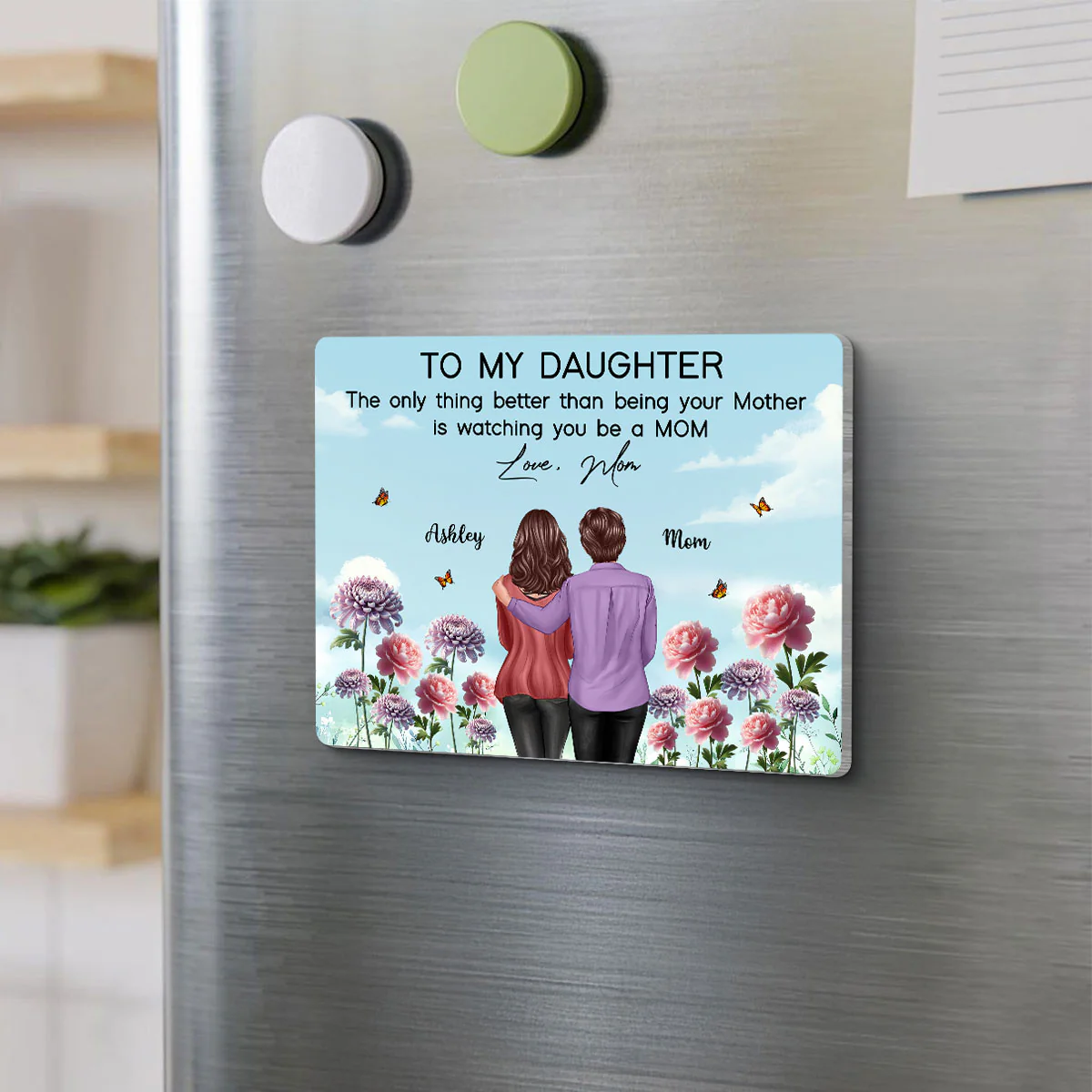 To My Daughter From Mom Happy Mother's Day Birth Flower Personalized Acrylic Fridge Magnet, Gift For Daughter - Image 5