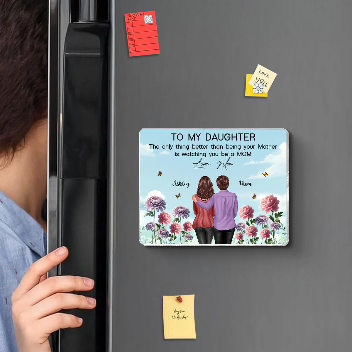 To My Daughter From Mom Happy Mother's Day Birth Flower Personalized Acrylic Fridge Magnet, Gift For Daughter - Image 8