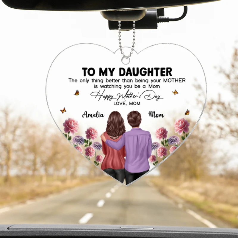 To My Daughter From Mom Happy Mother's Day Birth Flower Personalized Car Ornament, Gift For Daughter - Image 13