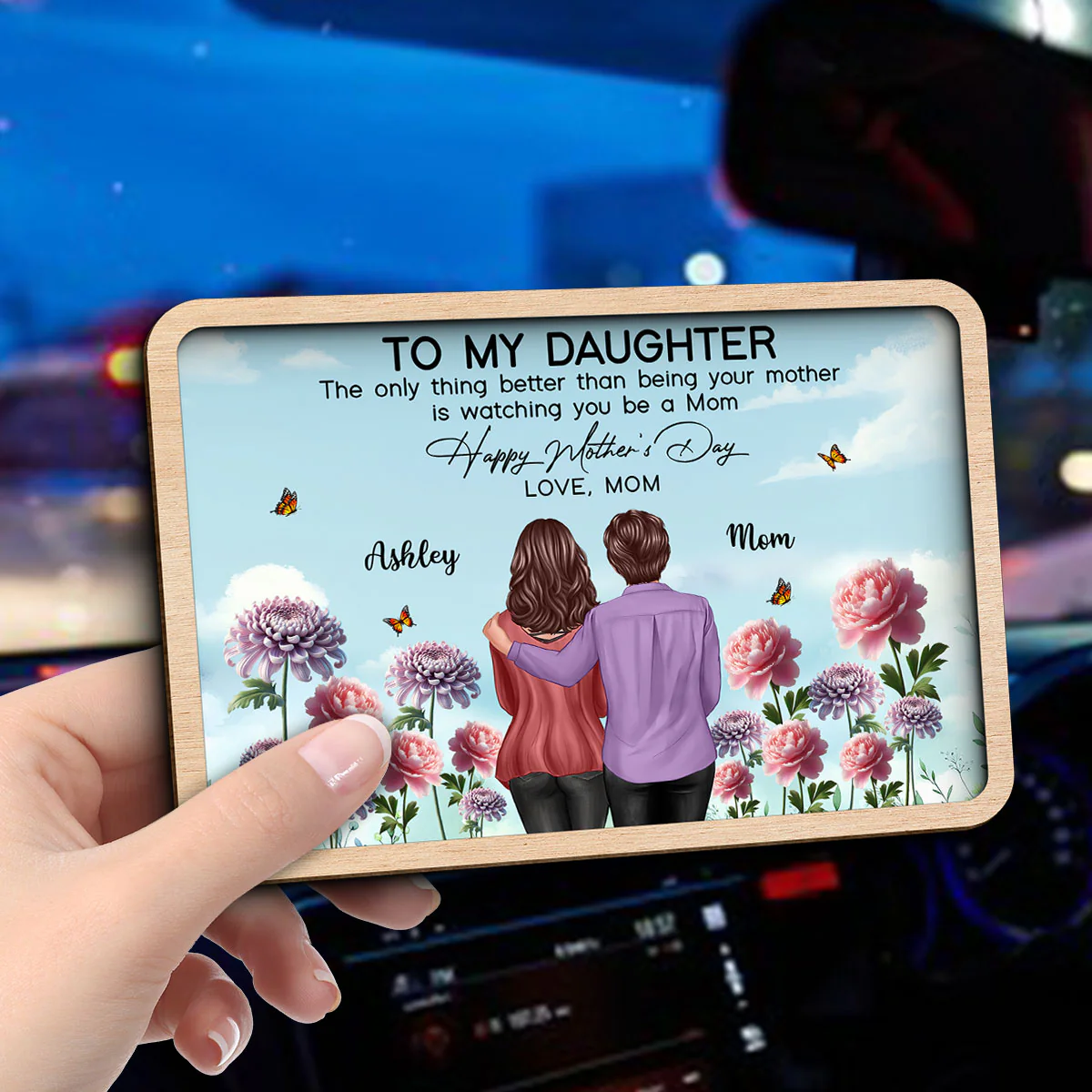 To My Daughter From Mom Happy Mother's Day Birth Flower Personalized Car Visor, Gift For Daughter - Image 4