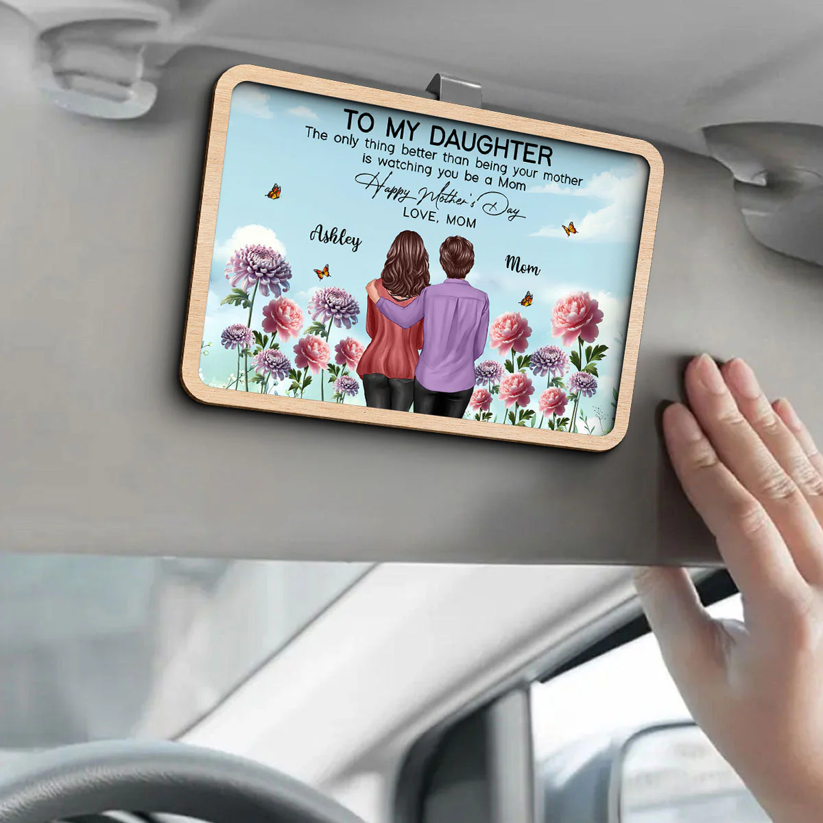 To My Daughter From Mom Happy Mother's Day Birth Flower Personalized Car Visor, Gift For Daughter - Image 5