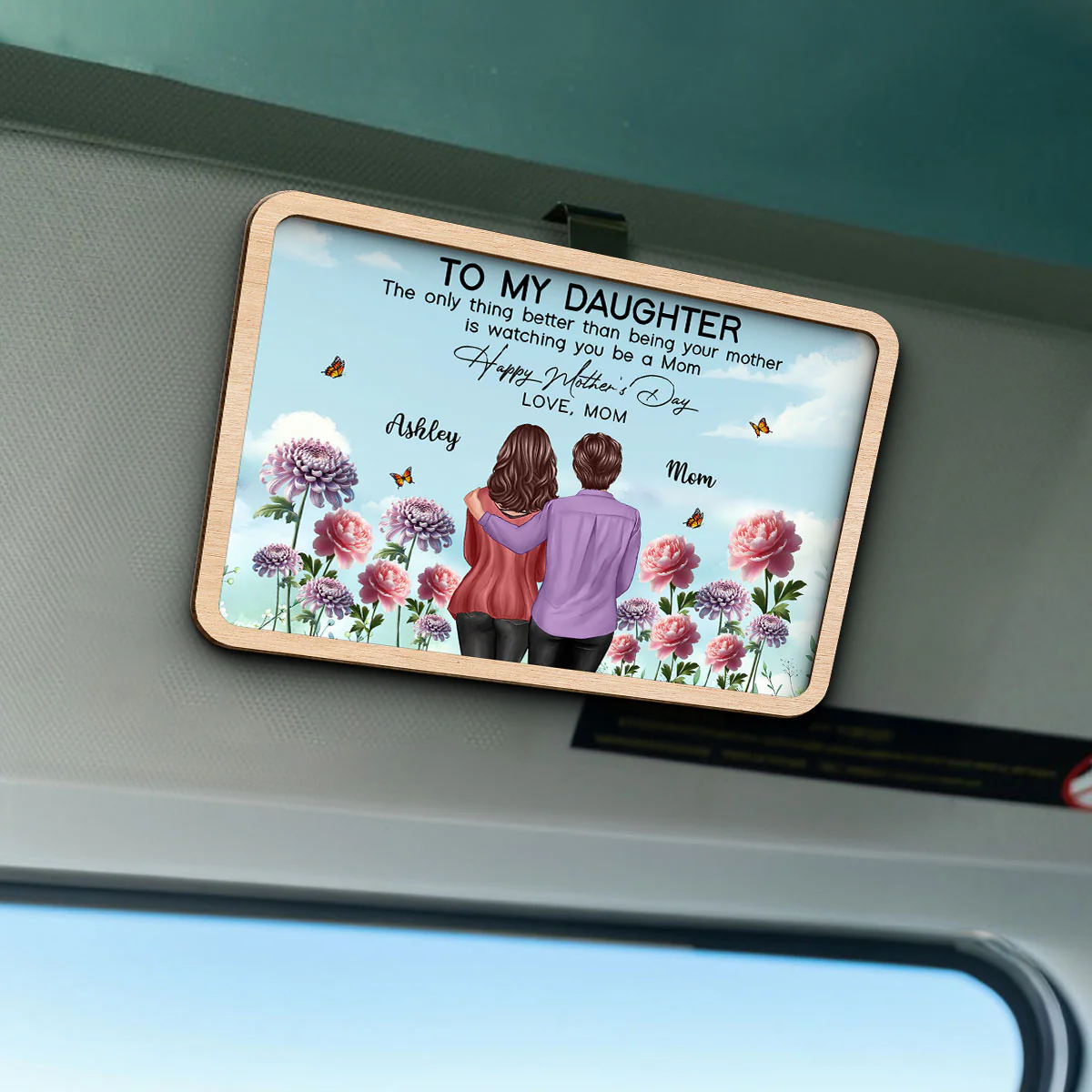 To My Daughter From Mom Happy Mother's Day Birth Flower Personalized Car Visor, Gift For Daughter - Image 6