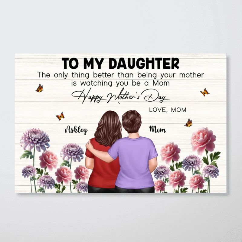 To My Daughter From Mom Happy Mother's Day Birth Flower Personalized Poster, Gift For Daughter - Image 12