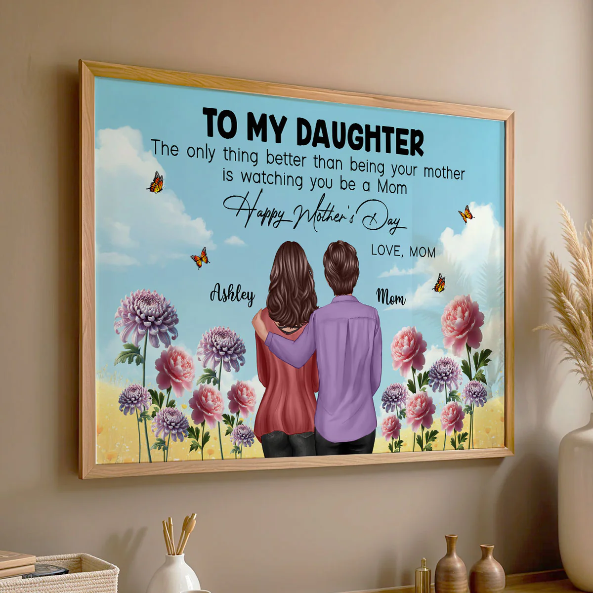 To My Daughter From Mom Happy Mother's Day Birth Flower Personalized Poster, Gift For Daughter - Image 7