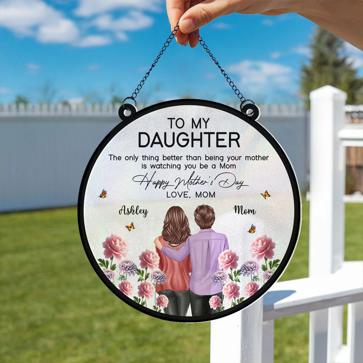 To My Daughter From Mom Happy Mother's Day Birth Flower Personalized Suncatcher, Gift For Daughter - Image 14