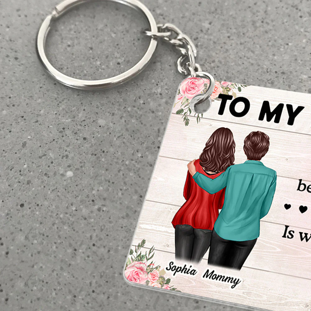 To My Daughter From Mom - Personalized Acrylic Keychain - Heartfelt Gift For Daughter - Image 5