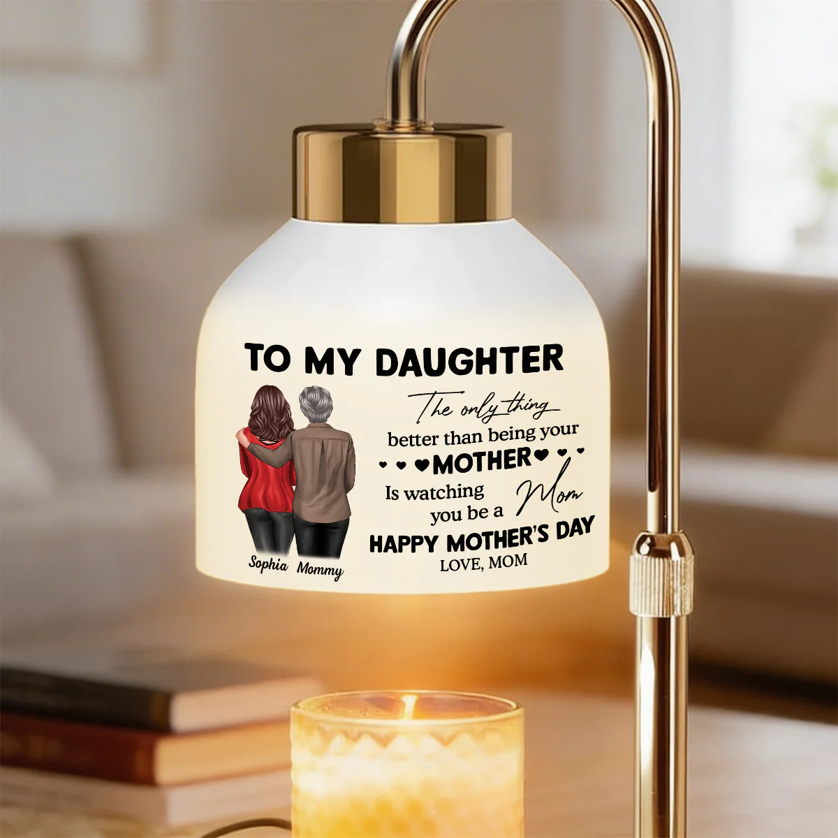 To My Daughter From Mom Happy Mother's Day - Personalized Candle Warmer Lamp - Mother's Day Gift For Daughter - Image 4