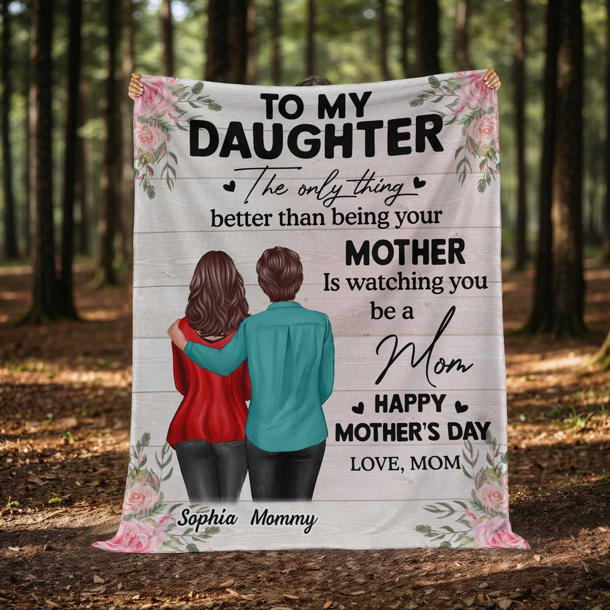 To My Daughter From Mom Happy Mother's Day Personalized Fleece Blanket, Gift For Daughter - Image 4