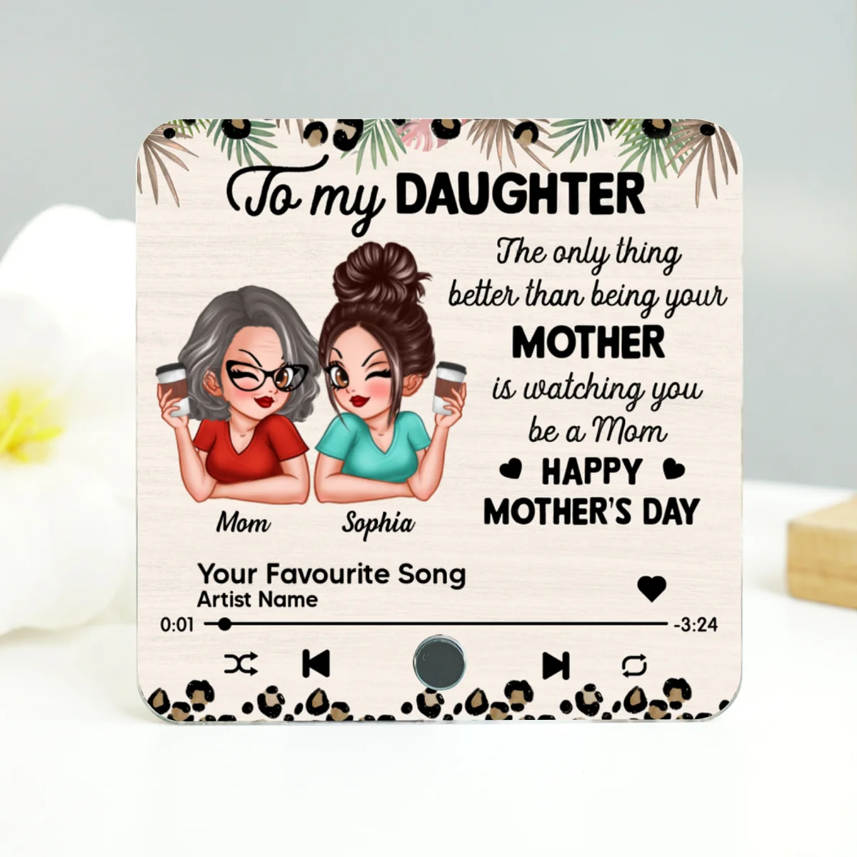 To My Daughter From Mom Happy Mother's Day Personalized Music Fridge Magnet, Gift For Daughter - Image 9