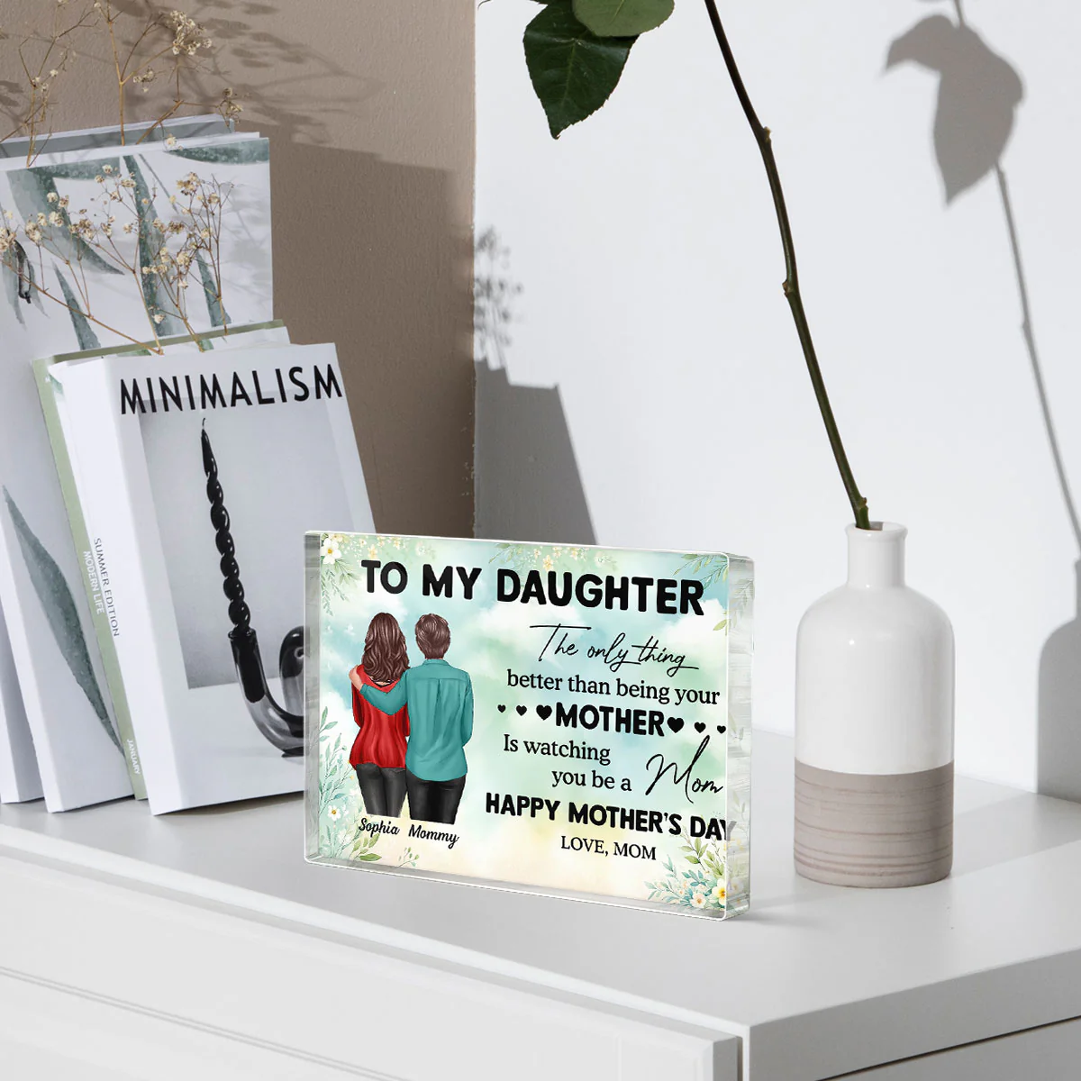 To My Daughter From Mom Happy Mother's Day Personalized Rectangle Acrylic Block Plaque, Gift For Daughter - Image 10