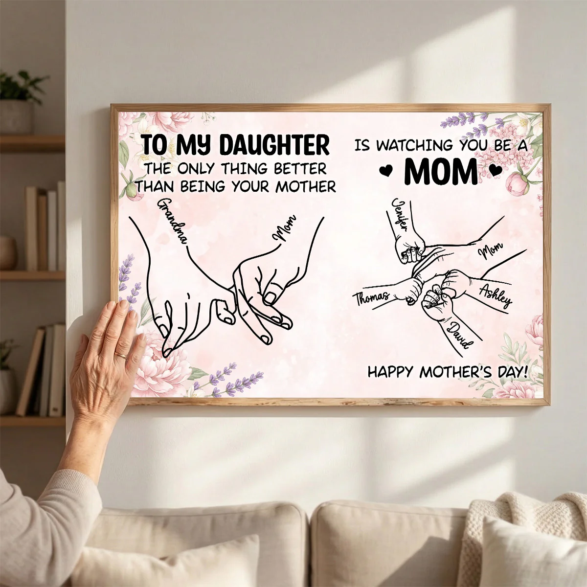 To My Daughter From Mom Holding Hands Custom Kids Names - Personalized Poster - Mother's Day Gift For Daughter - Image 6