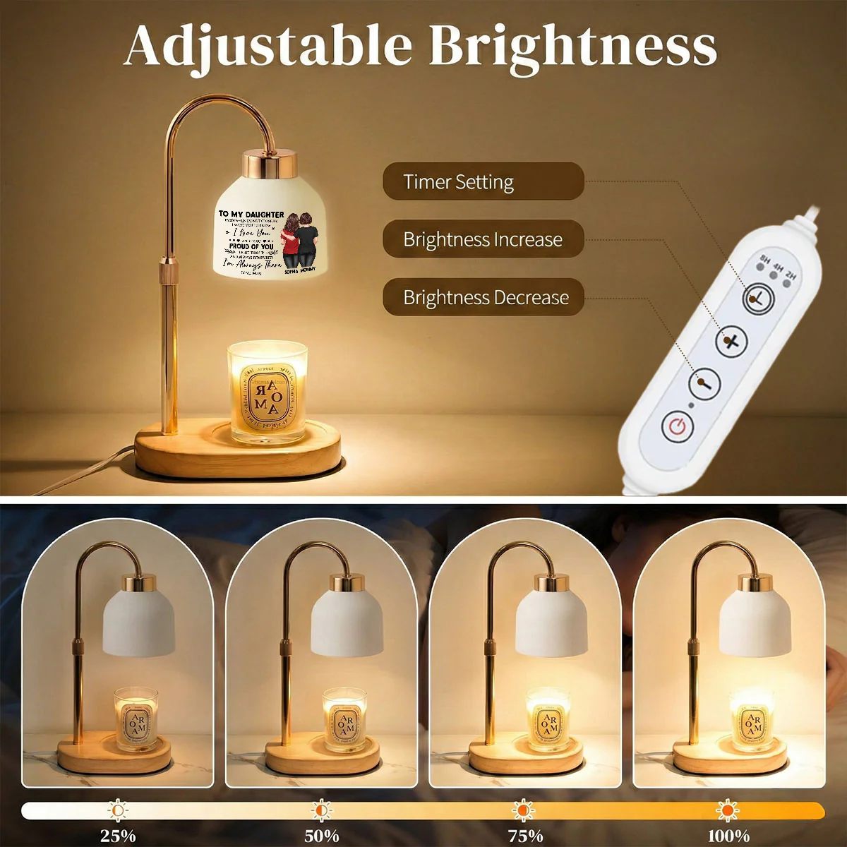 To My Daughter From Mom - Personalized Candle Warmer Lamp - Heartfelt Gift For Daughter - Image 3