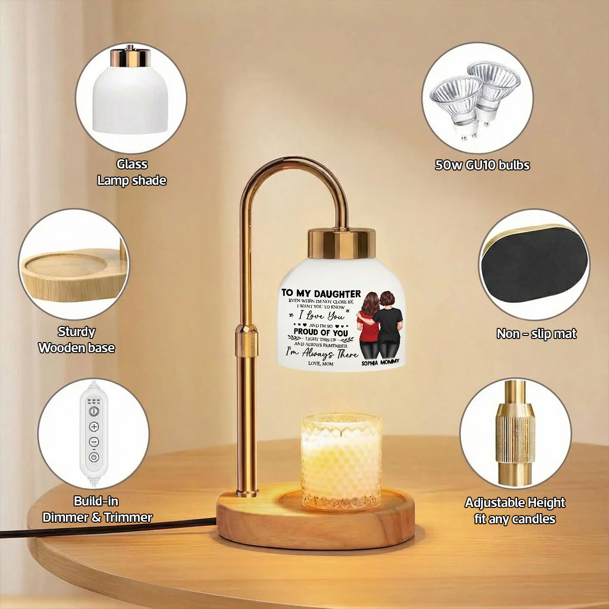 To My Daughter From Mom - Personalized Candle Warmer Lamp - Heartfelt Gift For Daughter - Image 8