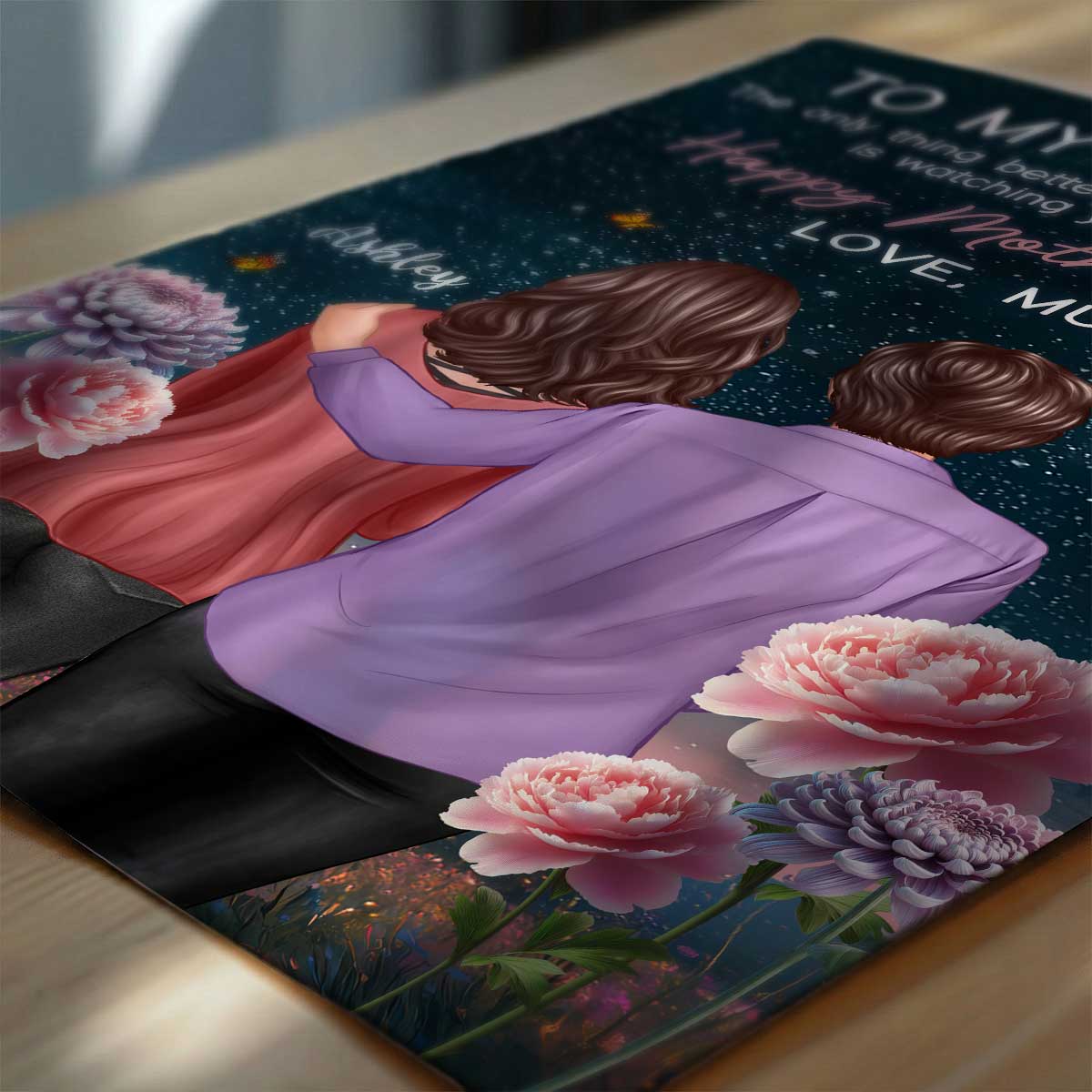 To My Daughter From Mum Happy Mother's Day Birth Flower Beautiful Hill At Night - Personalised Poster - Image 7