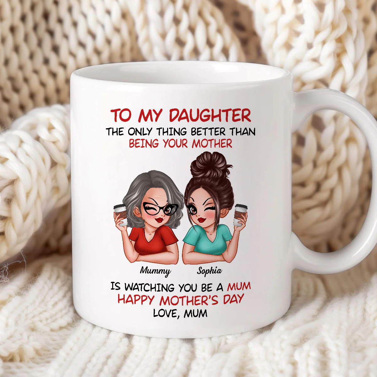 To My Daughter From Mum Happy Mother's Day - Personalised Mug - Mother's Day Gift For Daughter - Image 2