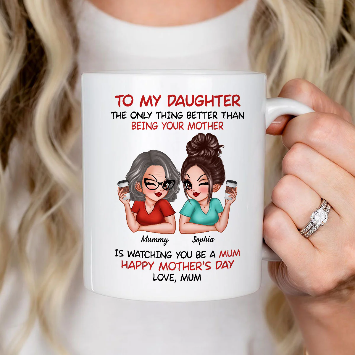To My Daughter From Mum Happy Mother's Day - Personalised Mug - Mother's Day Gift For Daughter - Image 3