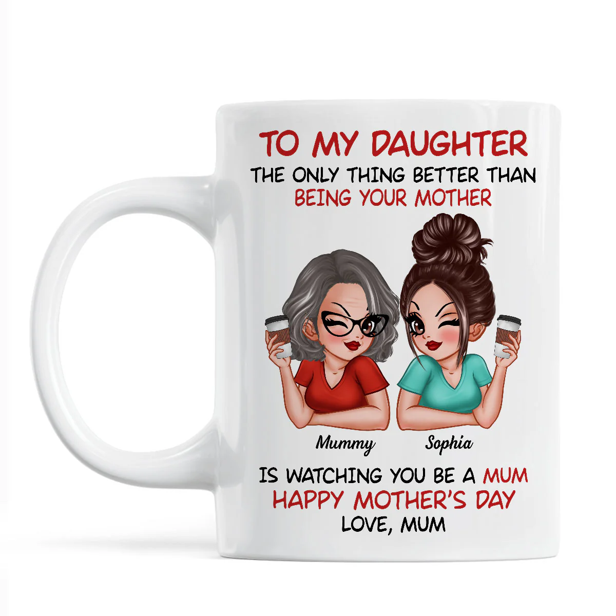 To My Daughter From Mum Happy Mother's Day - Personalised Mug - Mother's Day Gift For Daughter - Image 4